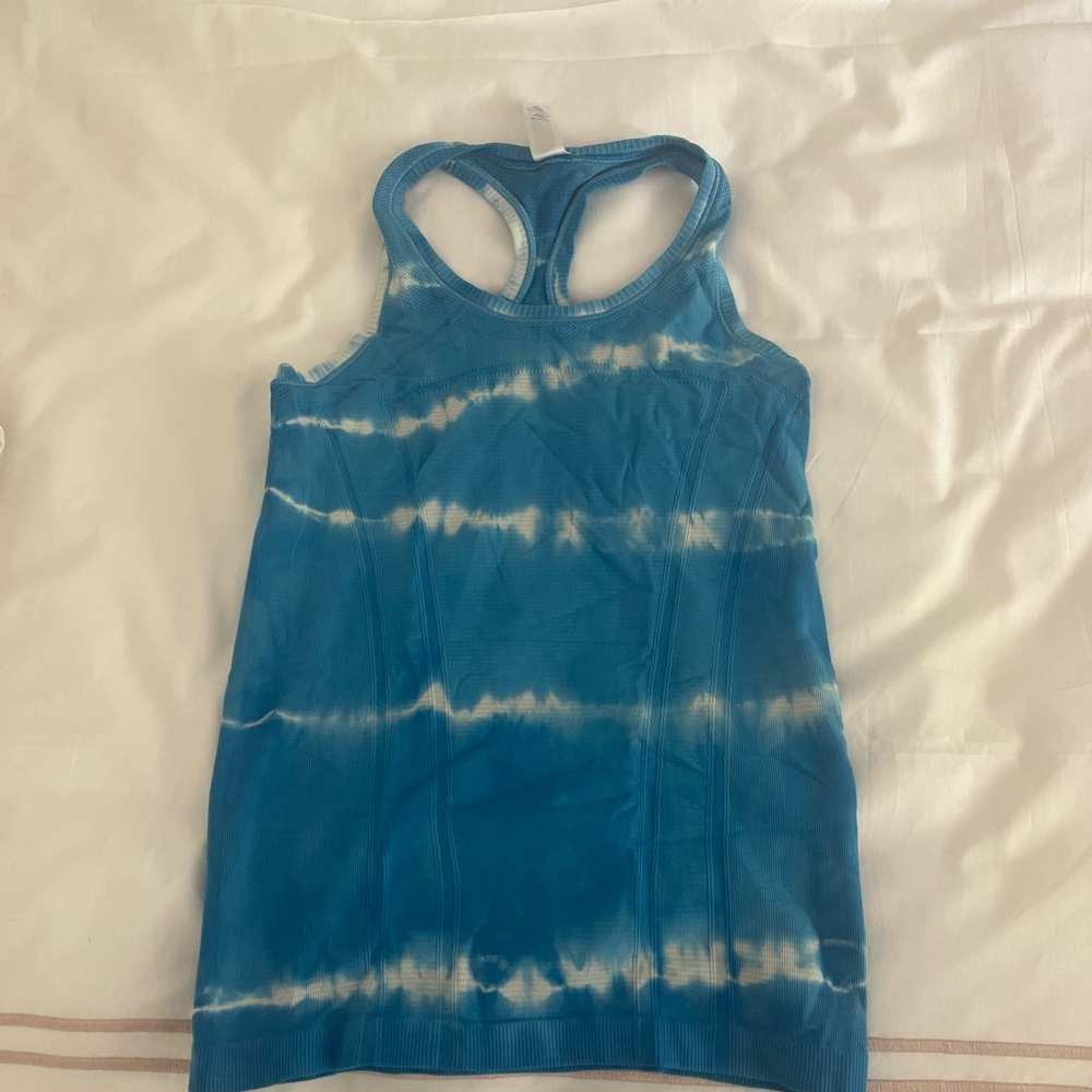 Ivivva blue and white tie dye tank